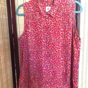 Cabi Pink and Orange Sleeveless Top Blouse